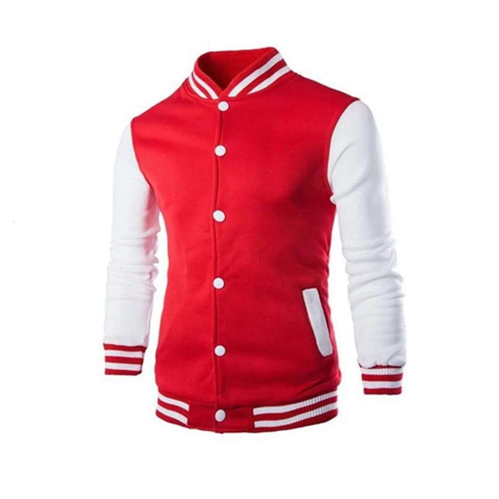 Men's baseball jacket, autumn fashion, patchwork, long sleeves, high neck, loose jacket, outerwear, casual sports, button up sweatshirt