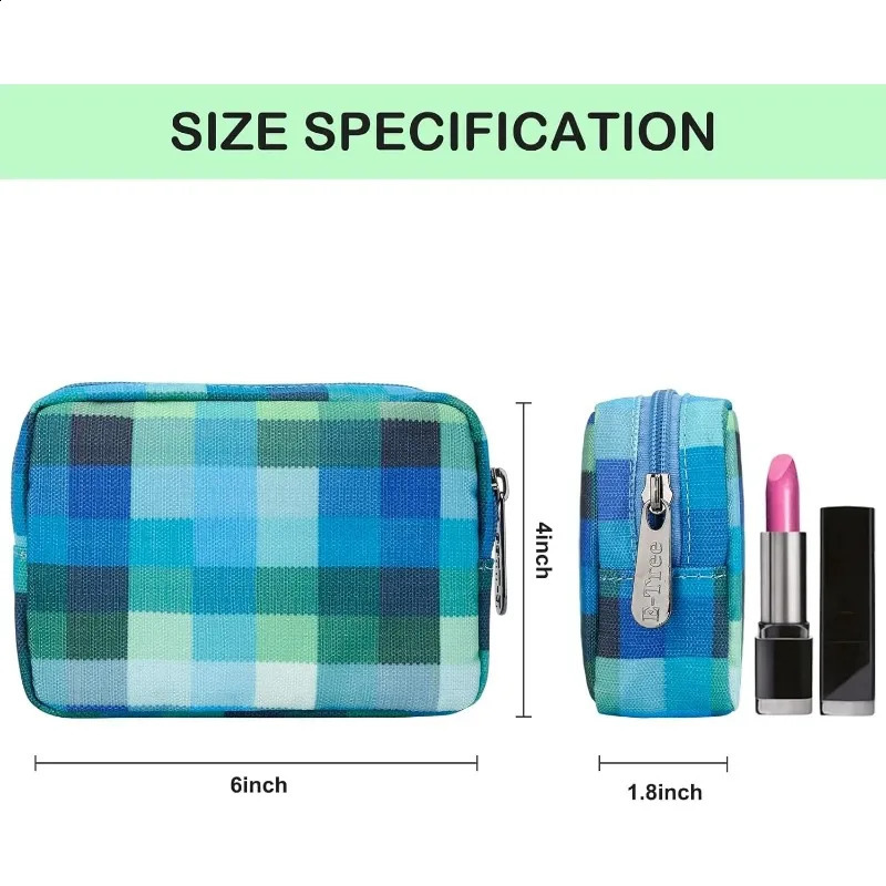 Ship from US Cute Small Makeup BagCosmetic Toiletry Make up Little Items Pouch for PurseZipper Mini Tech Charger Cable Electronic Organizer 250305FBB
