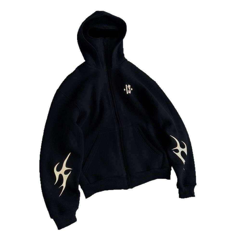International Station American Street Ninja Masked Men's and Women's Black Style 3D Printed Hoodie