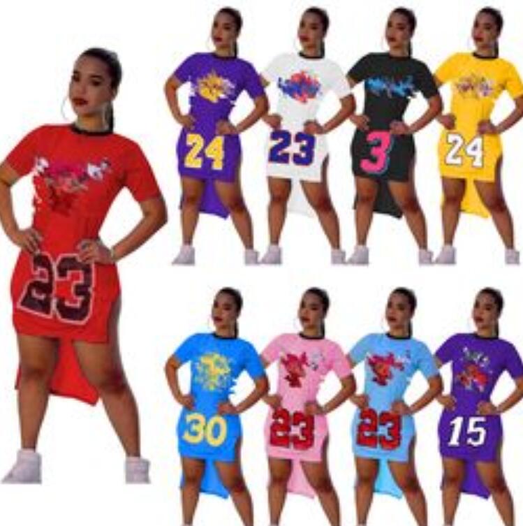Classical Jersey Dresses Women Basketball Jersey Casual Printing Eembroidery Short Dress Bodycon