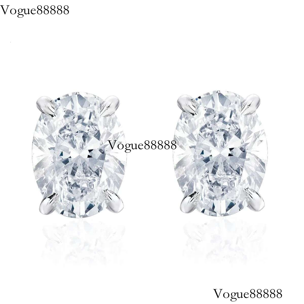 DEZO Total 4 Carats Oval Cut Moissanite Earring For Women Solid Sterg Sier Stud Earrings VVS D Color GRA Certificate