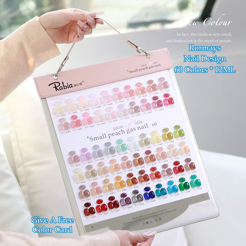 Rormays Rainbow Candy Color gel Polishing 60PCS Mixed Durable Soaked Color Jelly Varnish gel UV LED Whitening Kit Primer Finish Salon Wholesale Factor