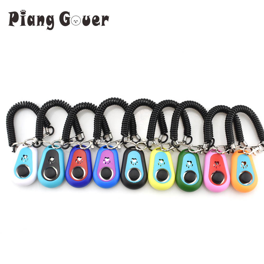 New Color Clicker Pet Dog Cat Paw Pattern Keyring Portable Sound Pet Training Clickers Supplies
