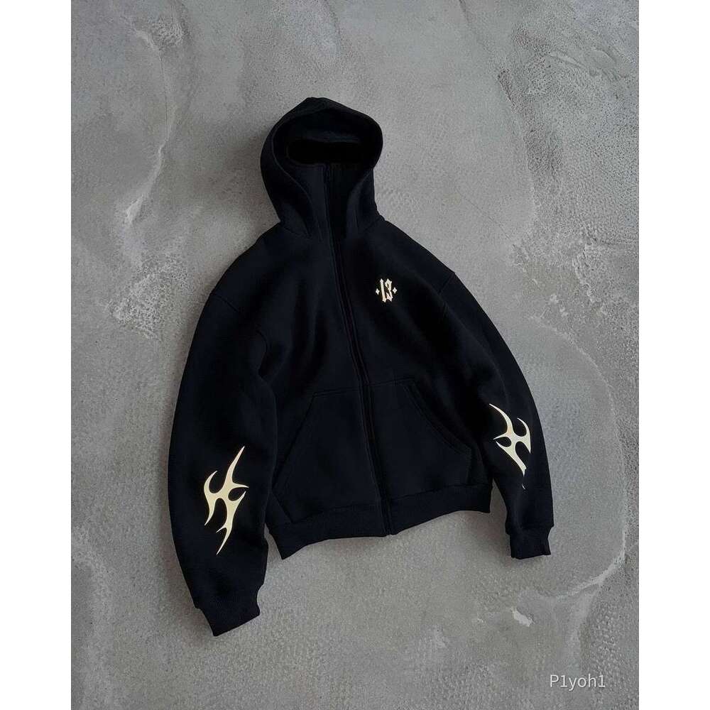 International Station American Street Ninja Masked Men's and Women's Black Style 3D Printed Hoodie