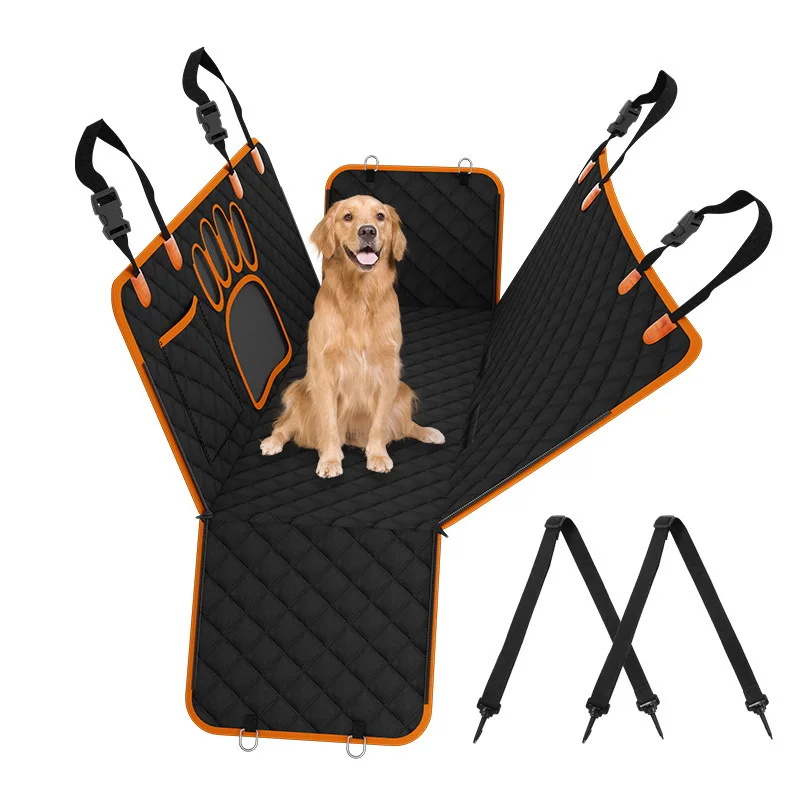 Black 600D Heavy Duty Scratch Proof Nonslip Soft Dog Hammock for CarTruck Back Seat Extender for Dogs Dog Car Seat Cover