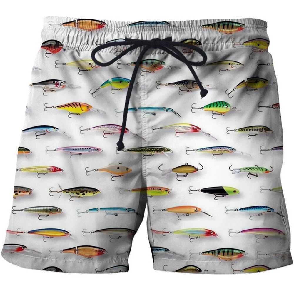 Mens swimsuit shorts animal fish 3D surfboard childrens beach shorts mens tight fitting clothes sports pantsXJ250407
