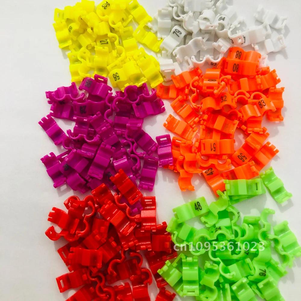 60 Pcs Inner 2.7/ 3/4/4.5/5mm Canary Clip Ring Bird Pigeon Leg Rings Small Foot ring Mix Rings Parrot Color bird Birds
