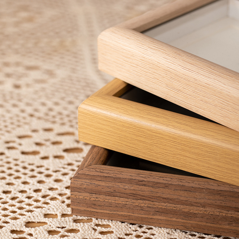 Oil painting stick pendulum table mini square hollow picture Wooden DIY photo frame H260306