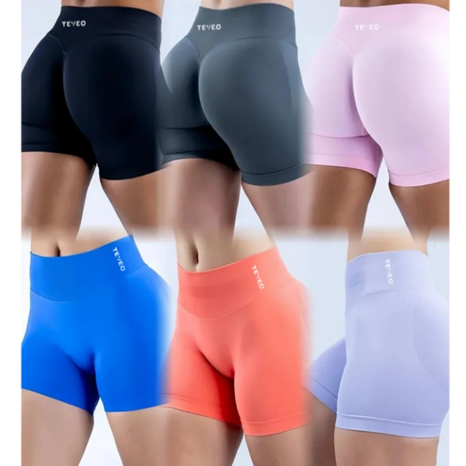 Impact Shorts with 45 Low Waist Seamless Yoga Scrunch Bum Gym Workout Biker Short Stretch Fitness 250224