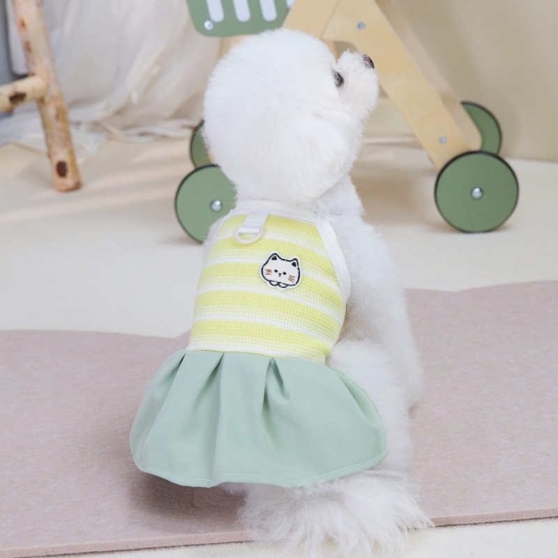 Cute Stirped Dog Dress for Small Medium Dog Fashion Print Puppy Princess Skirt Spring Summer Cat Dress Bichon Frise Pet Apparel