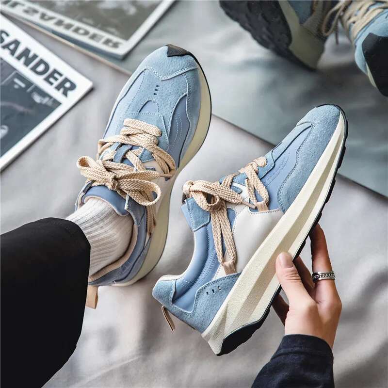 Sneakers Men Walking Comfortable Breathable Father Footwear Platform Increasing Height Casual Sports Shoes