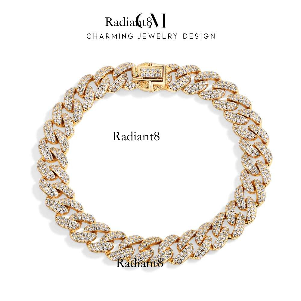 CHARMING Top Quality Sterg Sier Gold Plated Tennis Bracelets Sparkg Moissanite for Man Women party Jewelry Gift
