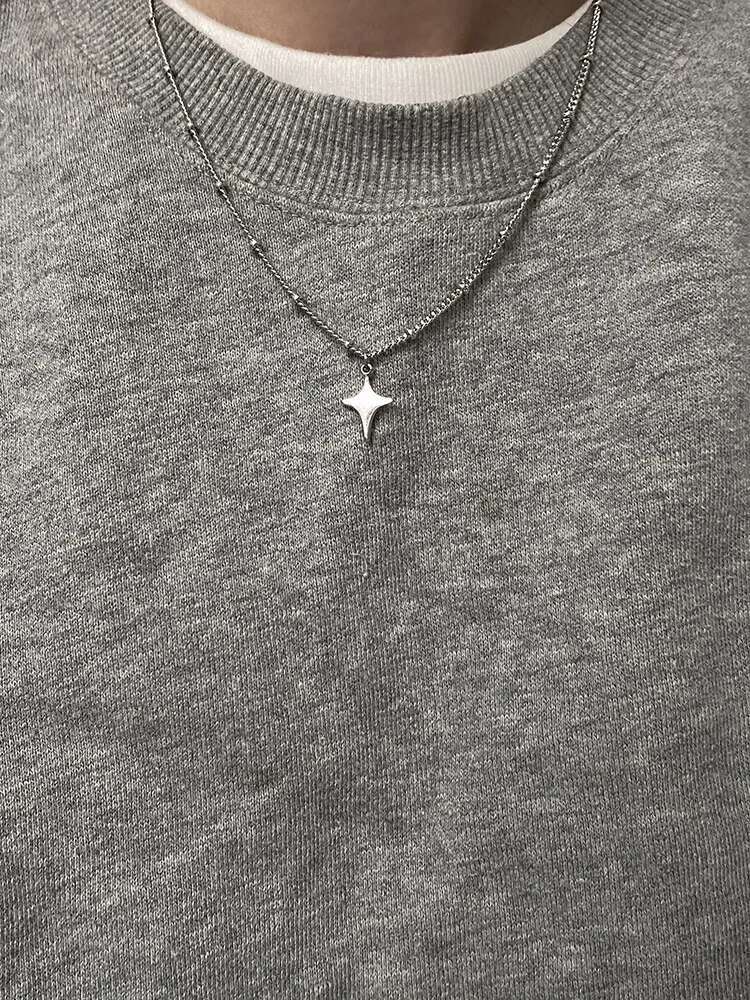 Simple Trendy Star Hollow Choker Pendant Neck Jewelry Accessories Women Men's Fashion Party Chain Necklace