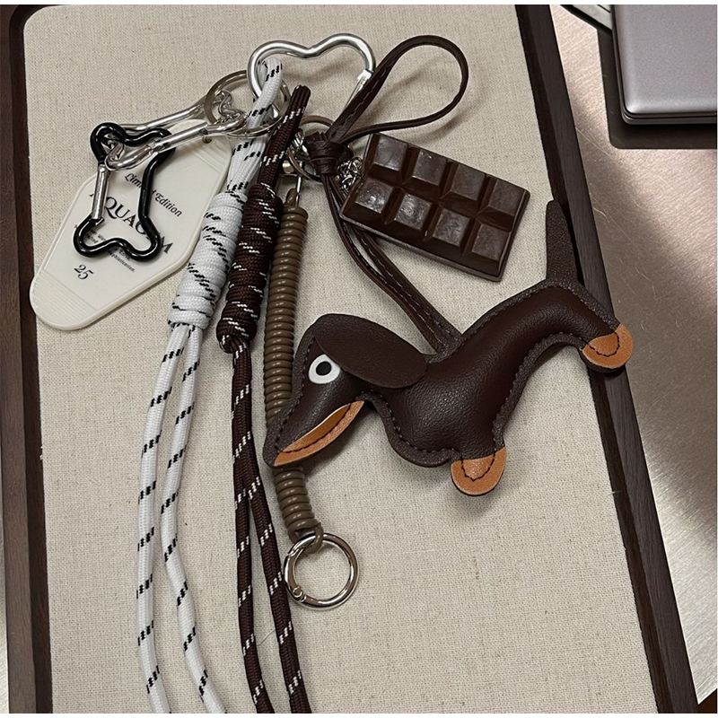 Charms Dachshund Dog Bag Pendant ,cute Ornament Creative Nylon Rope Pendant For Phone Accessories Car Keychain Pet Decorations