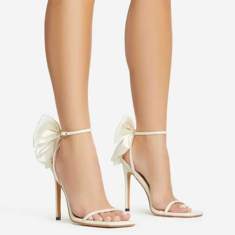 Luxury bow strap high heels summer open toe sandals suitable for womens parties wedding shoes bridal high heels sexy pump design sandalsXJ2500305