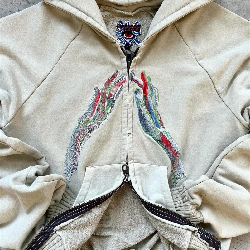 High Street Peace Retro Letter Patch For Men And Women Super Sports Hoodie Y2K Harajuku Hip Hop Gothic Casual Joker Clothing 250304