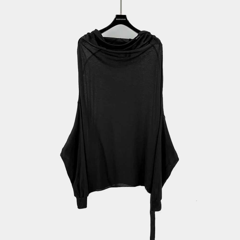 High Street Dark Rick RO Men And Women's Irregular Shoulder Bat Top Loose Long Sleeve T-Shirt Base Tshirt Tops
