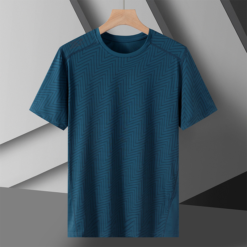 Ice silk quick drying men's spring and summer loose sports short top, fitness running half sleeved elastic breathable T-shirt for women tracksuit