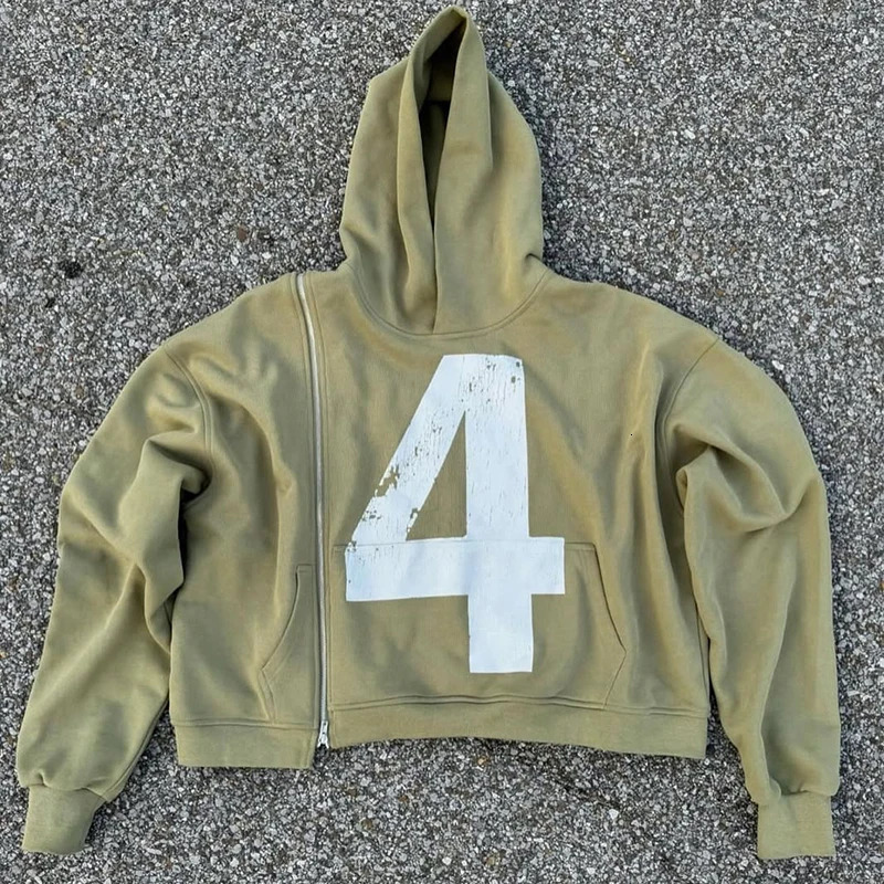 Y2K sweatshirt Gothic hip-hop pattern digital retro hoodie punk long sleeved couple pullover with side zipper sweatshirt 250304