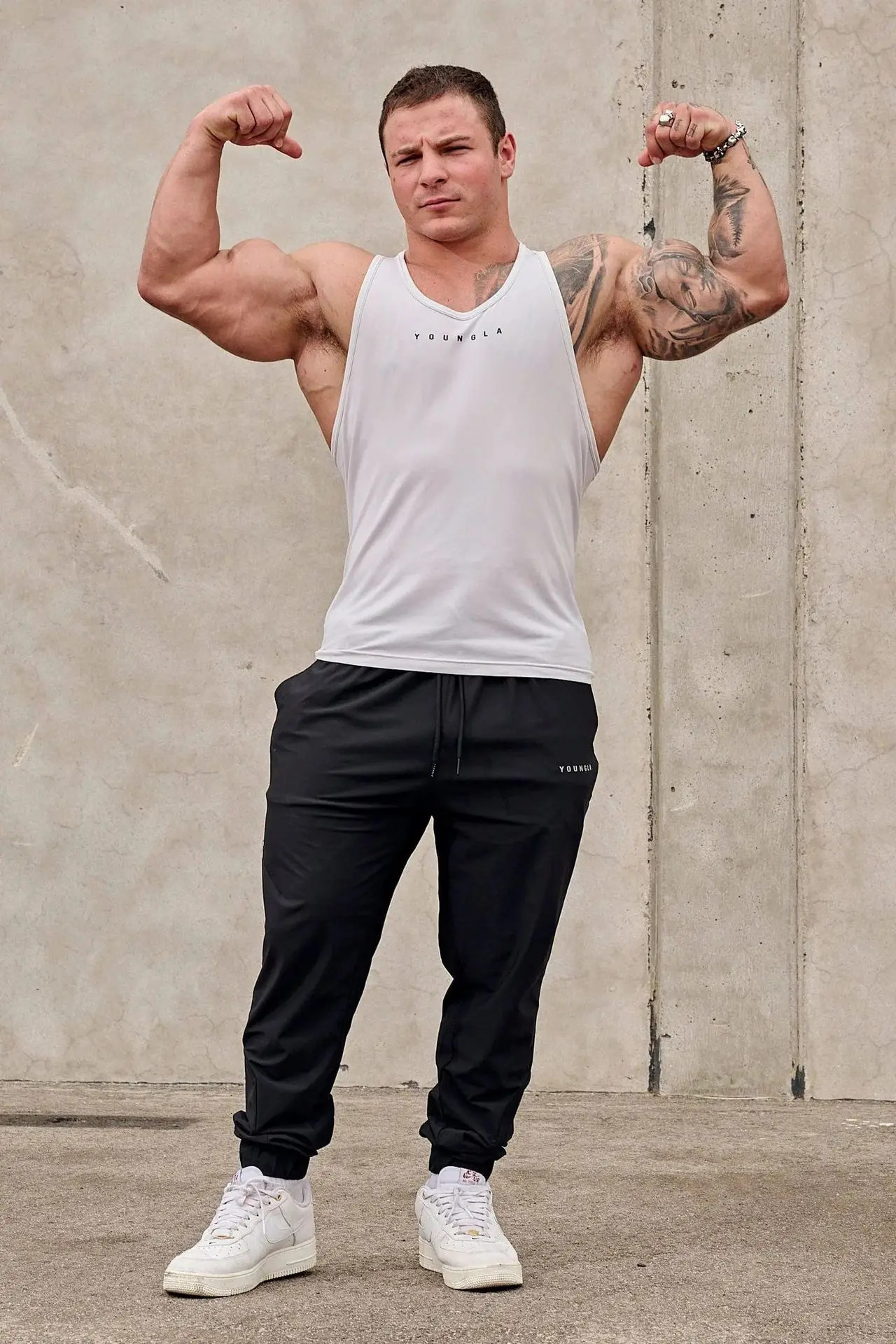 American YOUNG Muscle Fitness Vest Mens Sports Outdoor Running Tight Quick Dry Fashion Sleeveless Shirt Summer 250304