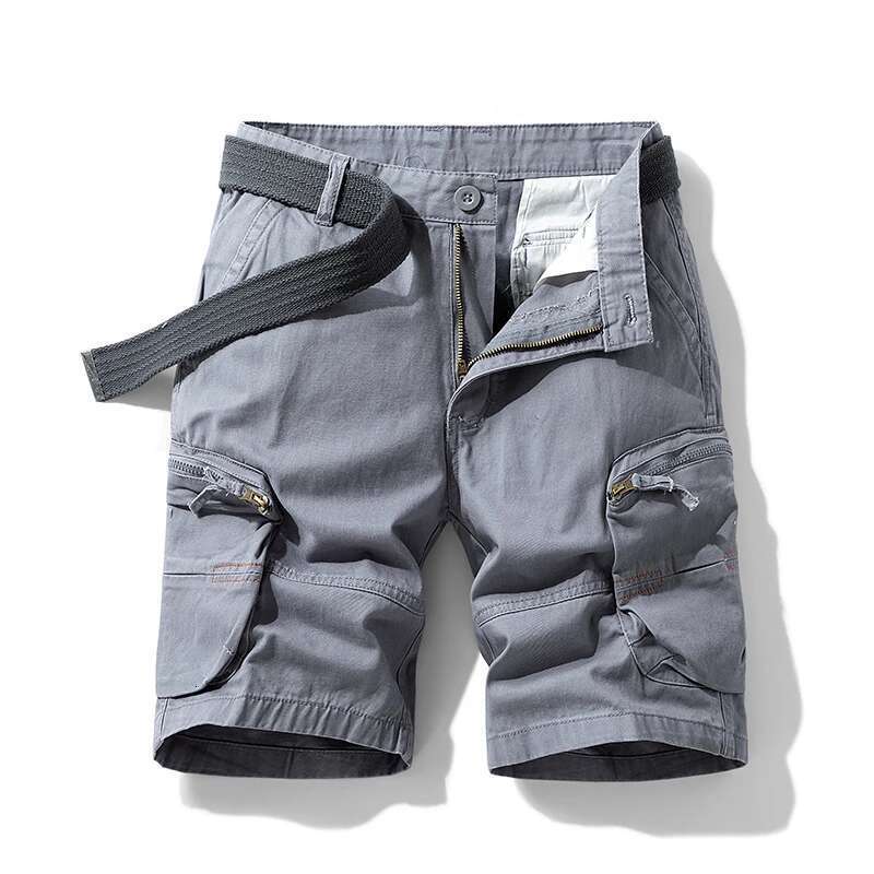 High-End Casual 2024 Summer Large Pocket Outdoor Work Clothes Men's Loose Straight Shorts