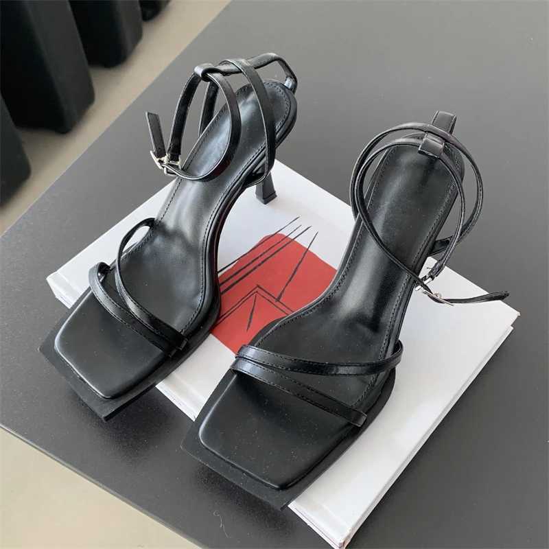 Equal Design Style Hollow Out Ankle Buckle Strap Women Sandals Sexy Square Toe Banquet Party High Heels Ladies Summer ShoesXJ2500305