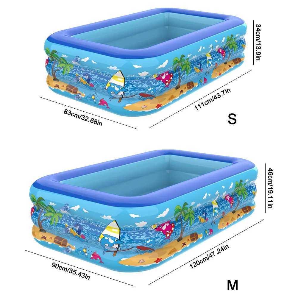 Inflatable Kids Swimming Pool PVC Framed Swimming Pool Cartoon Pattern Thickening Swimming Pool for Summer Outdoor IndoorXJ250305