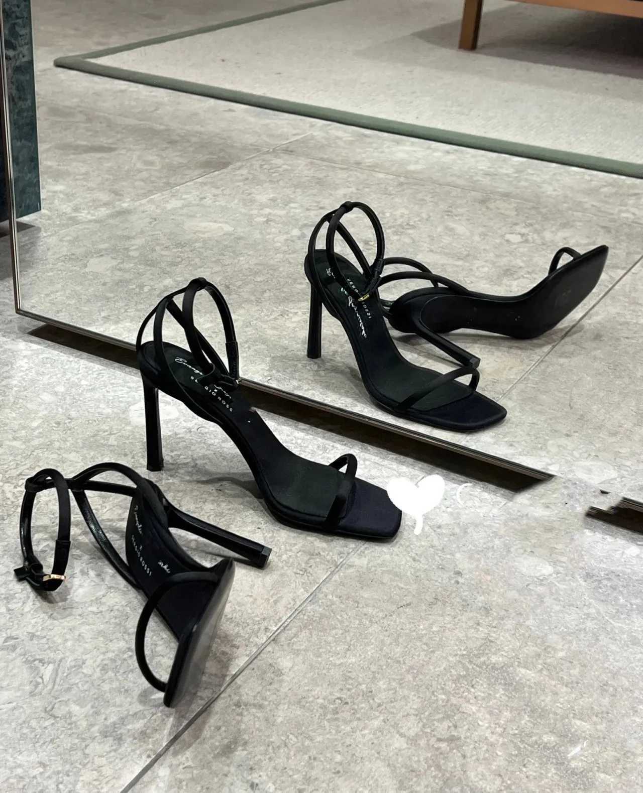 Luxury Huaxia New Square Headed Open Toe High Heels 2024 Womens Bold and Elegant Fine Heel SandalsXJ2500305