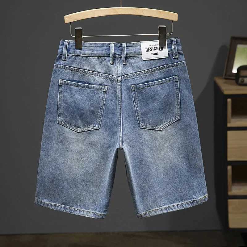 Summer Thin Bermuda Jeans Mens High Street Straight Shorts Fashion Casual Blue Classic Style Male Clothes Short PantsT250305