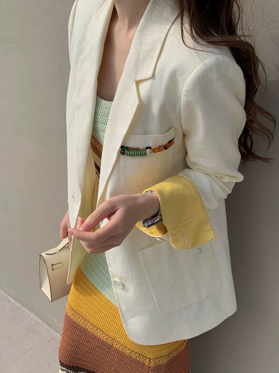D34Chic Spring Style High-End Casual Blouse with Beaded Embroidery