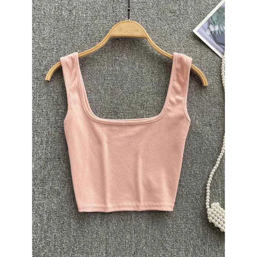 Women Tank Sexy Backless Y2k Slim Fit Bottoming Blouse Solid Crop Top Sleeveless Camis Mujer KLMY