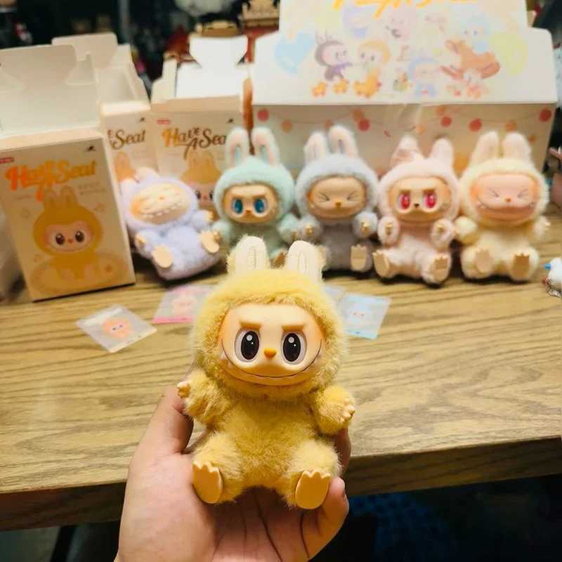 POPMART LABUBU macaroon 2nd generation sitting party vinyl plush doll surprise blind box pendant ornaments surprise giftT250305