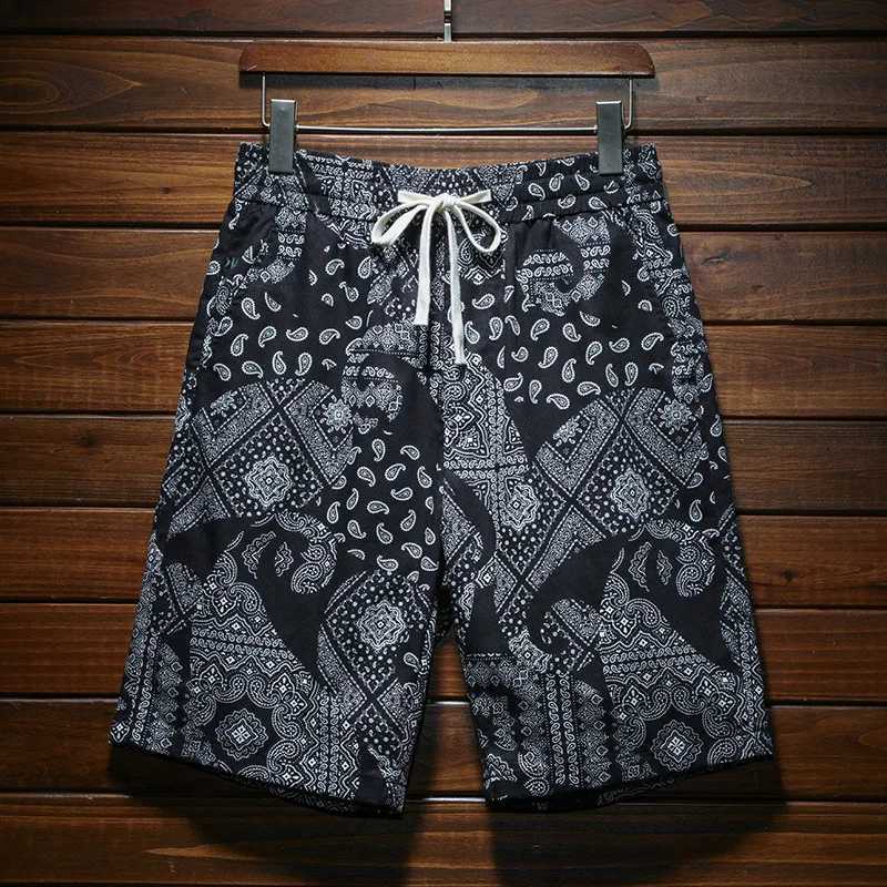Cashew Flower Fashion Beach Shorts Mens Summer Cool Breathable Middle Pants Ethnic Print Versatile Casual Outdoor ShortsXJ250304