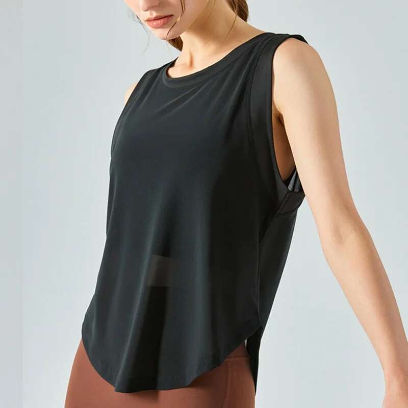 Hide Quick Cloud Dry Sports Shirts For Women XL Crop Top Breathable Plus Size Yoga T-Shirt Gym Workout Cover-Up Sleeveless Vest
