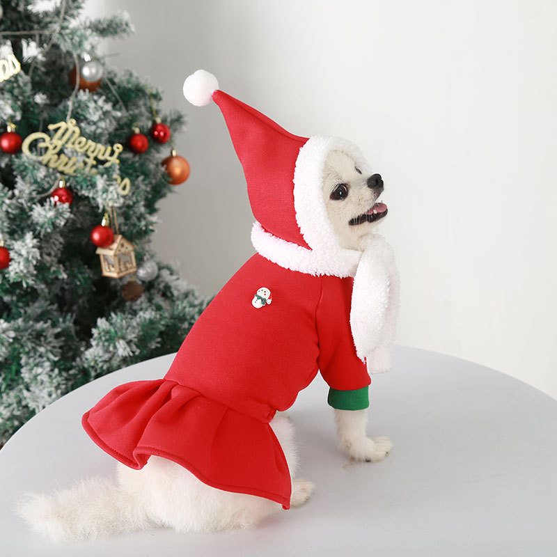 Winter - Spring Snug and Adorable New Year Pet Garments with Caps: Pair - style Sets for Chihuahuas, Pugs, Dogs and Cats