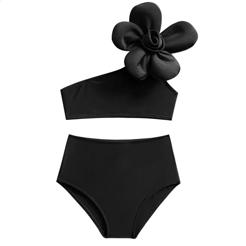 Baby Bikini Girls Sleeveless Swimsuit Set Cute Flowers Fashion Swimwear Summer Children Beach Sunny Beachwear Suit 3-12 Year 250304