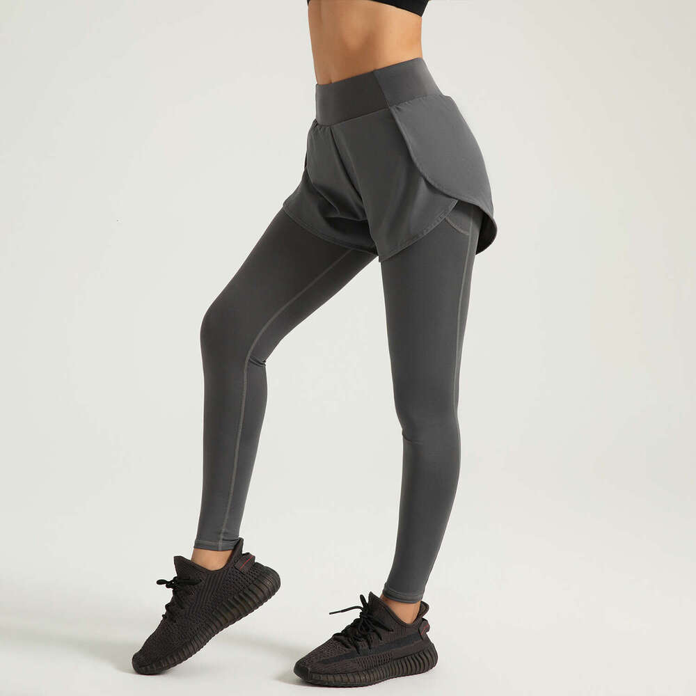 Special Zone Fake Two Pocket Yoga Pants With High Waist And Hip Lift Running Fitness Sports Tights KLMY