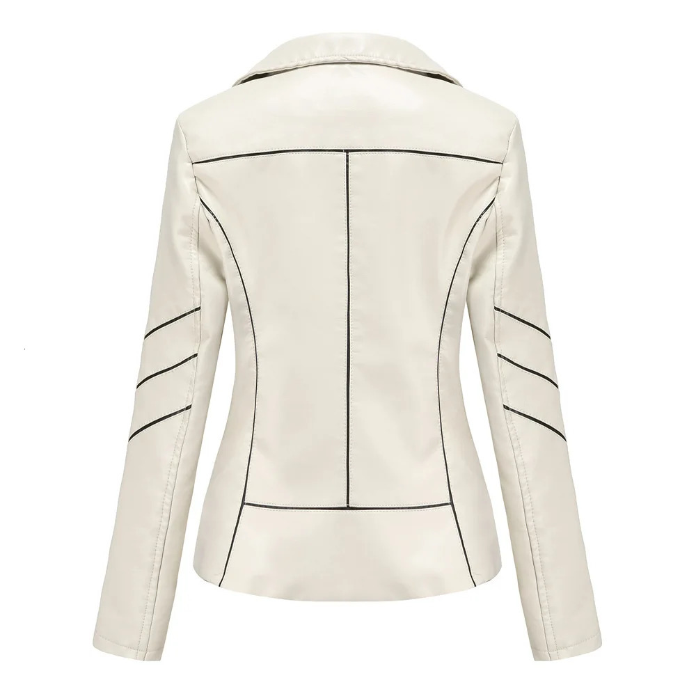 YJKDYK 2024 Spring Autumn Womens Motorcycle Uniform Female Leather Jacket Thin PU Short 250226