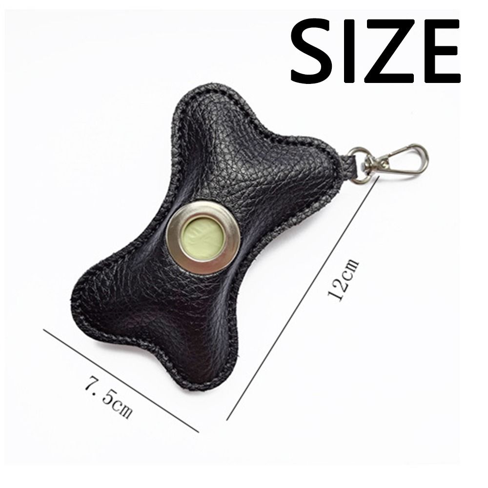 Creative Dog Poop Bag Dispenser Bone Shaped Zipper Closure Pet Poop Clean Bag Holder PU Leather Leakproof Pet Waste Bag Carrier