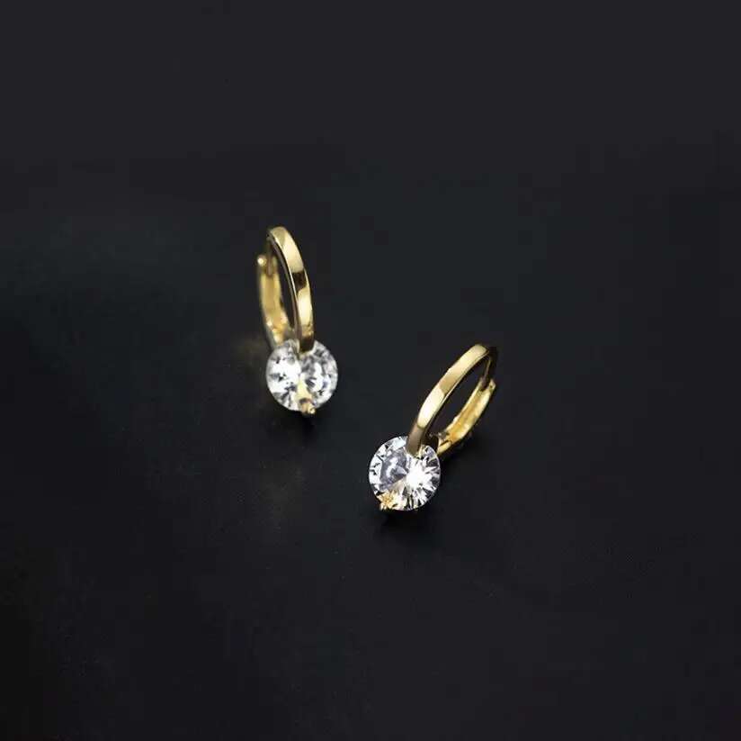 Real 1 Carat Round Moissanite Dia Hoop Earrings Women Sterg Sier Sparkg Wedding Party Fine Jewelry