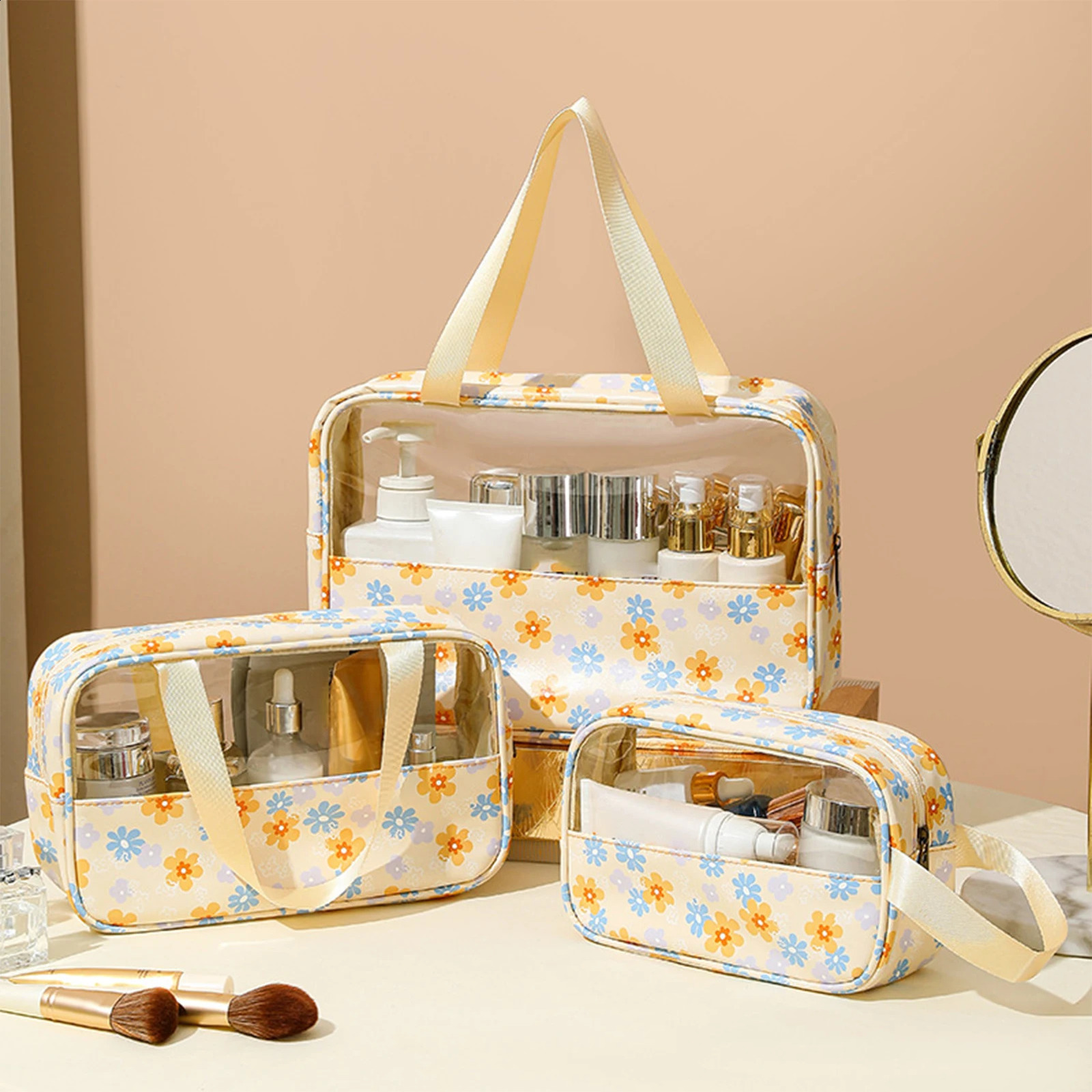 Ship from US 1Pcs Cosmetic Makeup Skincare Wash Bag Large Capacity Beauty Pocket Prefect Gift For Mother Girlfriend 250305FBB