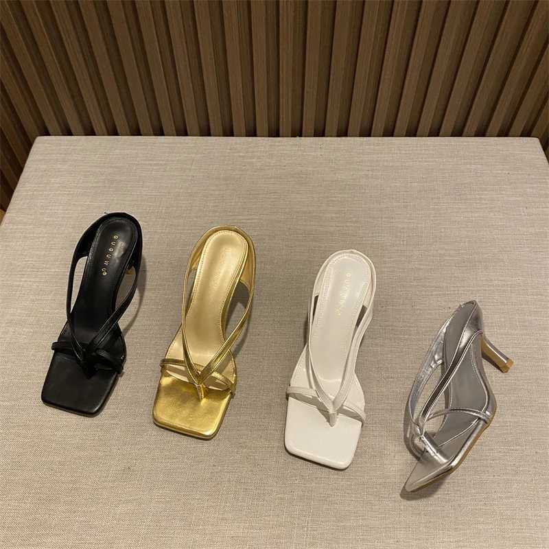 2024 New Summer Sliding Shoes Fi Sexy Thin H Flip Top Ten Thousand Shoes High H Sexy Womens Sliding Shoes Y250304