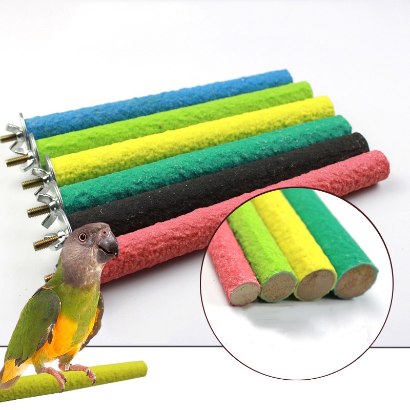 1/3 Pieces Parrot Perch Stand Toy Bird Platform Sand Paw Grinding Clean Stick Exercise Conure Budgie Cockatiel Cage Accessories