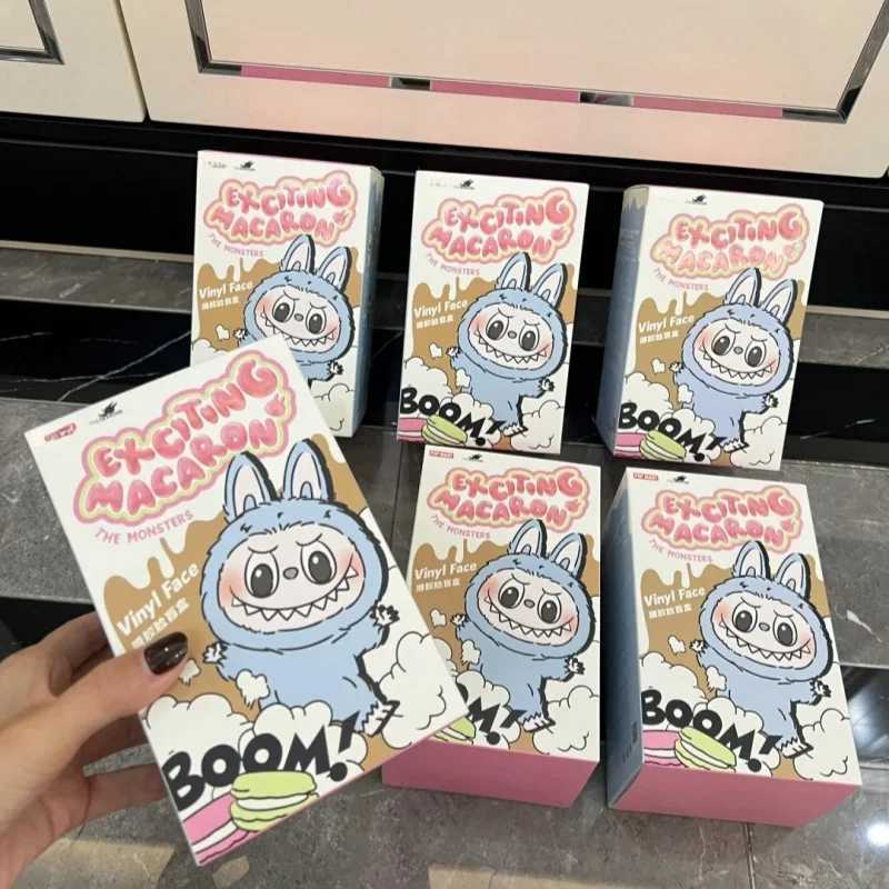 New Original The Monster Labubu Action Figure Heartbeat Macarons Vinyl Face Cute Doll V1 Blind Box Toy Birthday Labubu GiftT250305