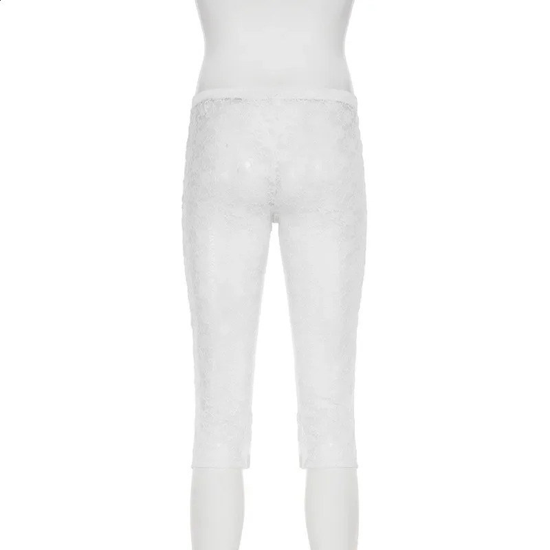 Women Sexy See Through Mesh Lace Pants Elestic Waist Fashoin Casual Streetwear Trousers Party Clubwear Bottoms 250304