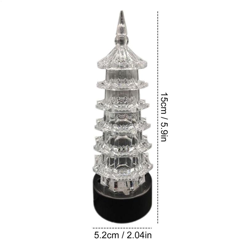 Aquarium Fish Tank Decorations Glowing Effect Pagoda Shape Landscaping Colorful Underwater Lamp Simulation Fish Tank Decorations