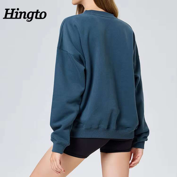 High Quality Manufacturer Ladies Oversized Hoodie OEM Custom Emed Pullover Casual Streetwear Women Crewneck Sweatshirt