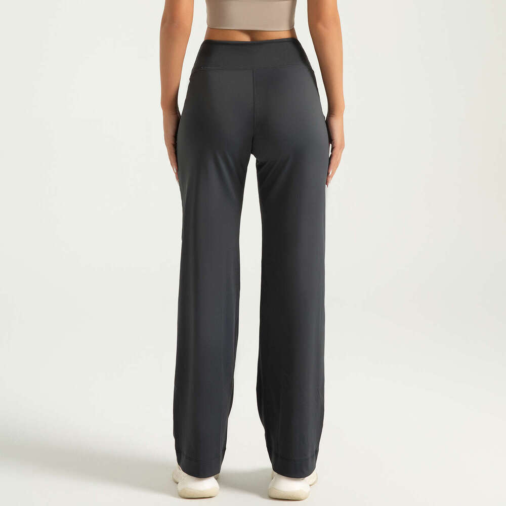 Zone Versatile Street Shooting Sports Drawstring Loose Nude Casual High Elastic Seamless Wide Leg Pants For Women KLMY