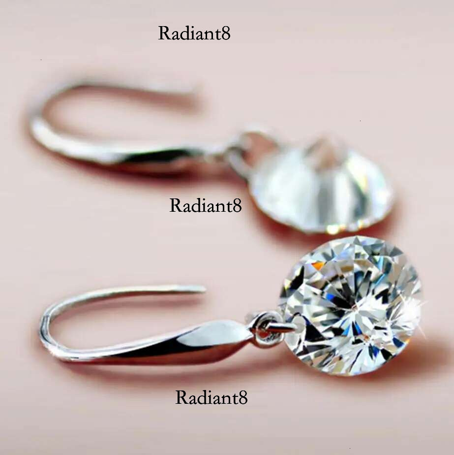 1 Carat Moissanite Women Sterg Sier Drop 14k White Gold Plated Copy Dia Pendant Earrings Jewelry