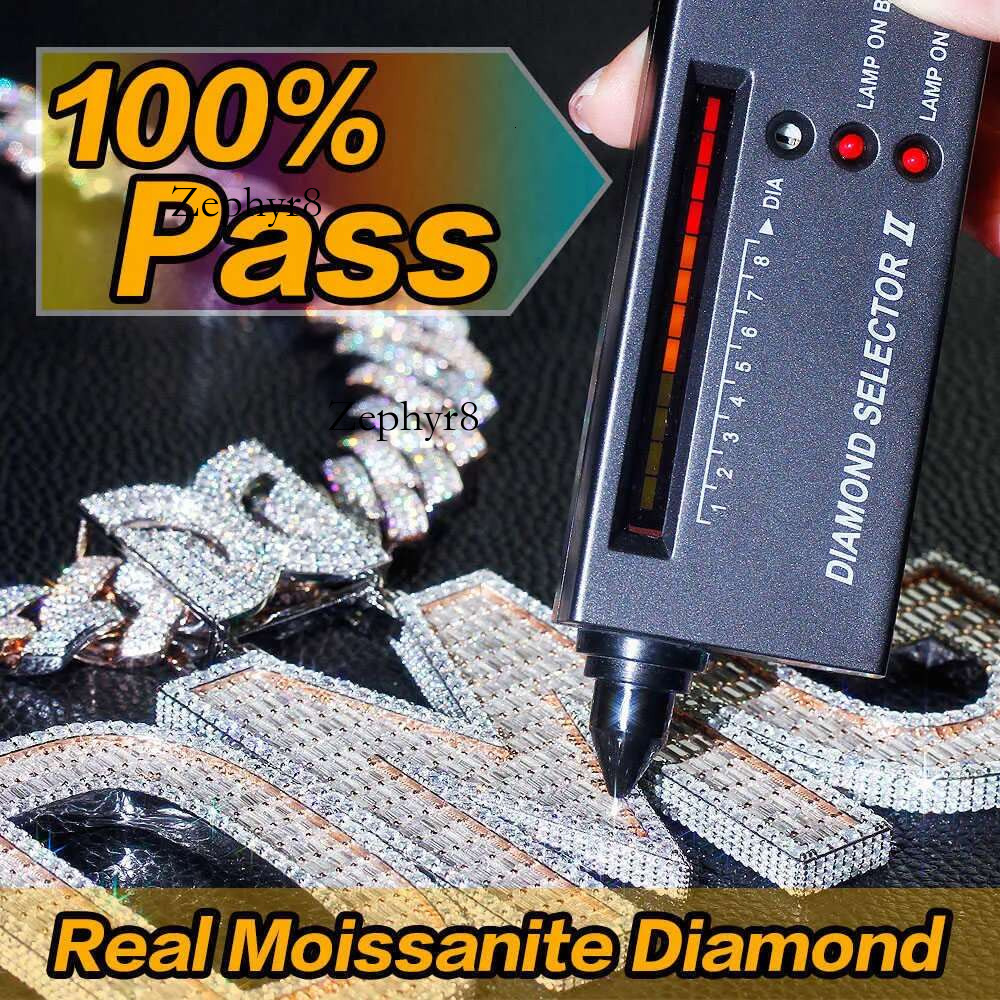 Iced Out Chain Men Jewelry Passes Tester 14k Solid Gold Letter Name Hop Custom Vvs Moissanite Pendant